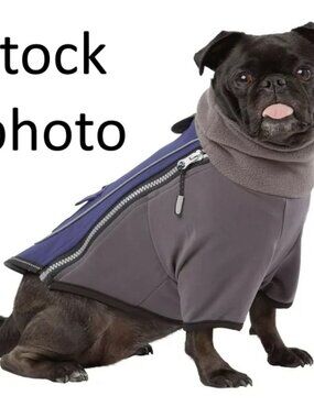 Top Paw Bounded Fleece Turtleneck Reflective Dark Blue/Grey Dog Coat Sz: LG
